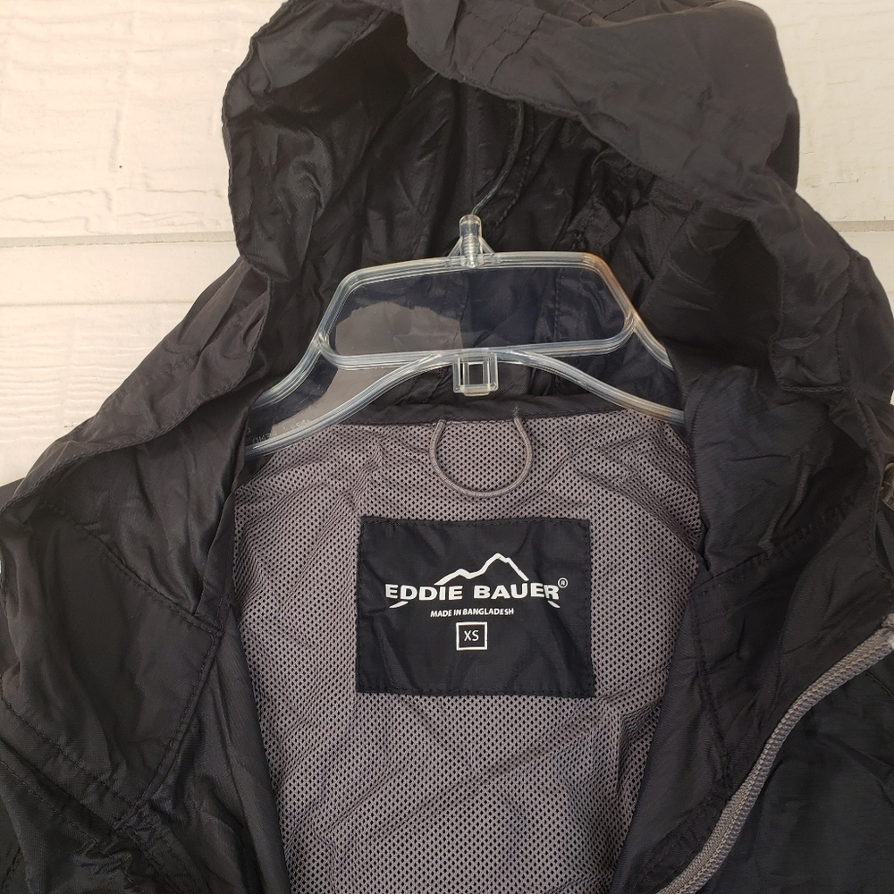 Eddie Bauer windbreaker hoodie Jacket pockets XS Ventilated Back Lightweight Zip - Picture 4 of 7